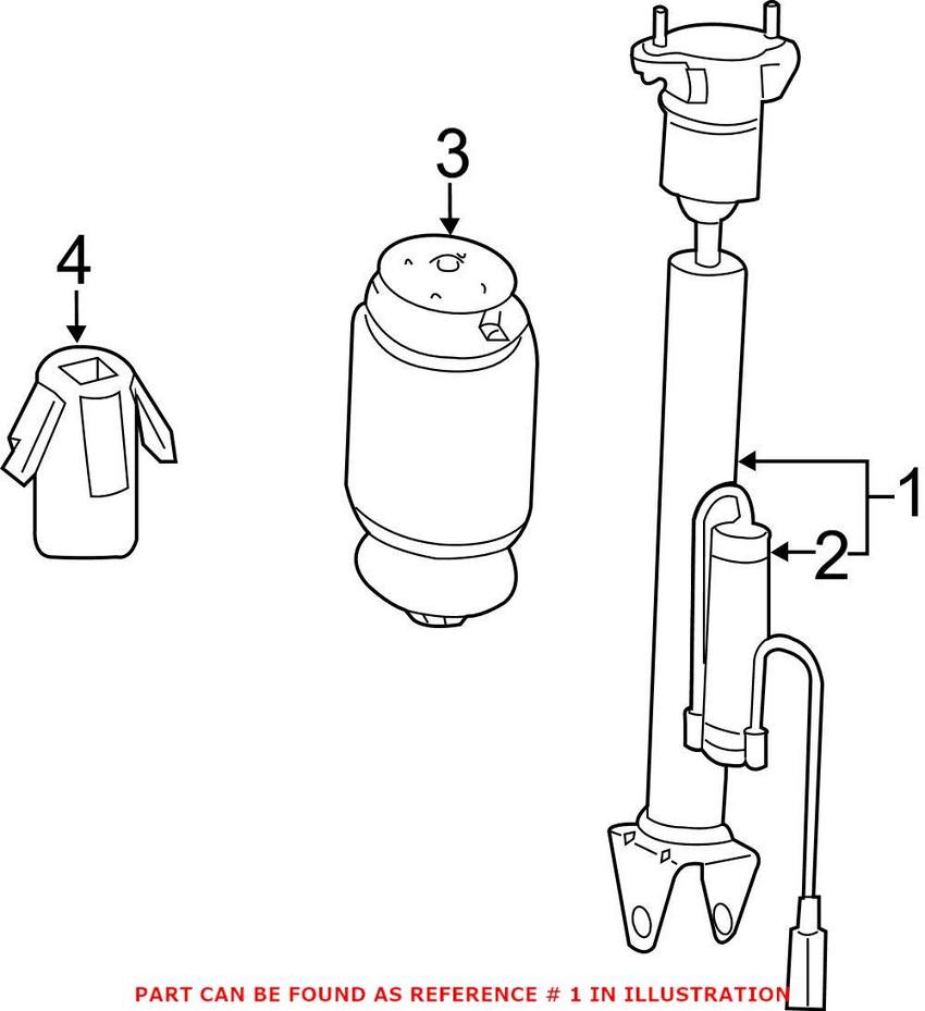 Mercedes Shock Absorber - Rear (Air) 2513203431